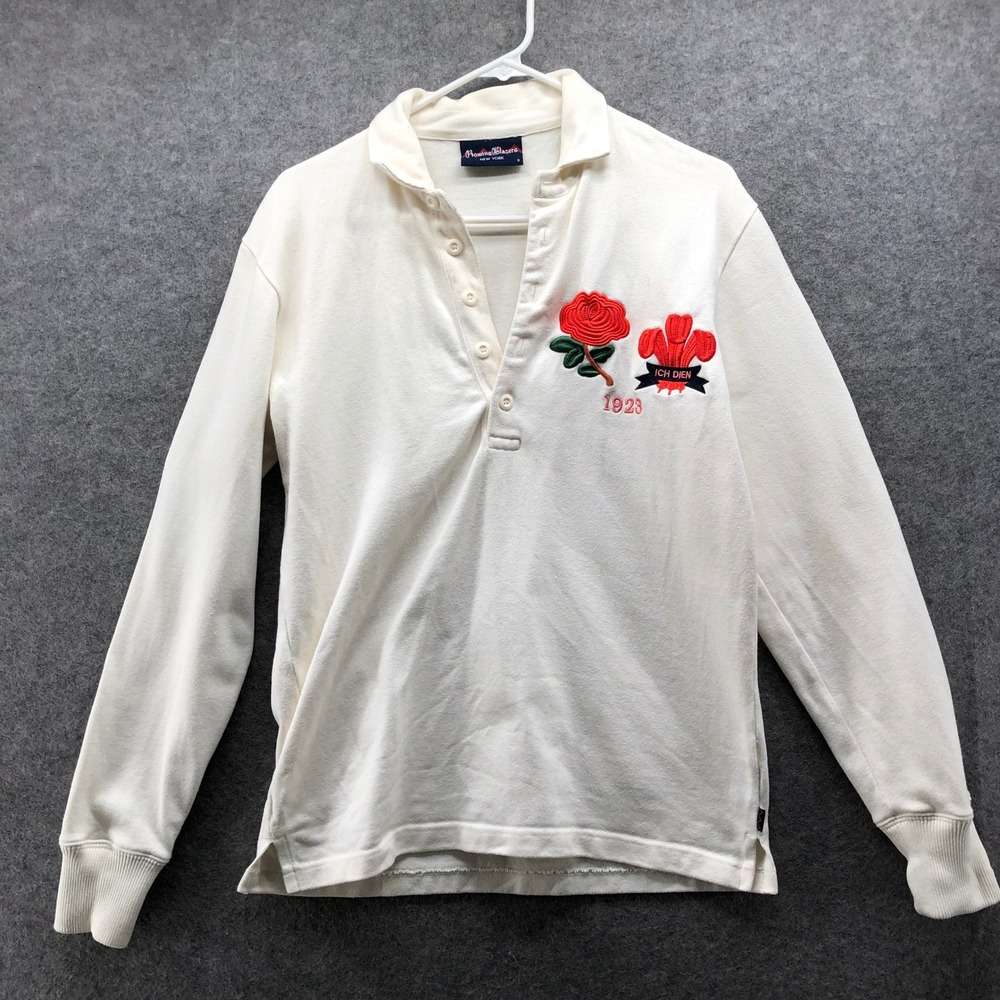 Rowing Blazers White England Wales Rugby Polo Mens‎ S White Ivory Sweatshirt